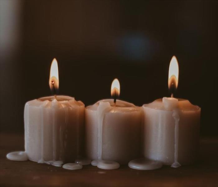 three candles burning 