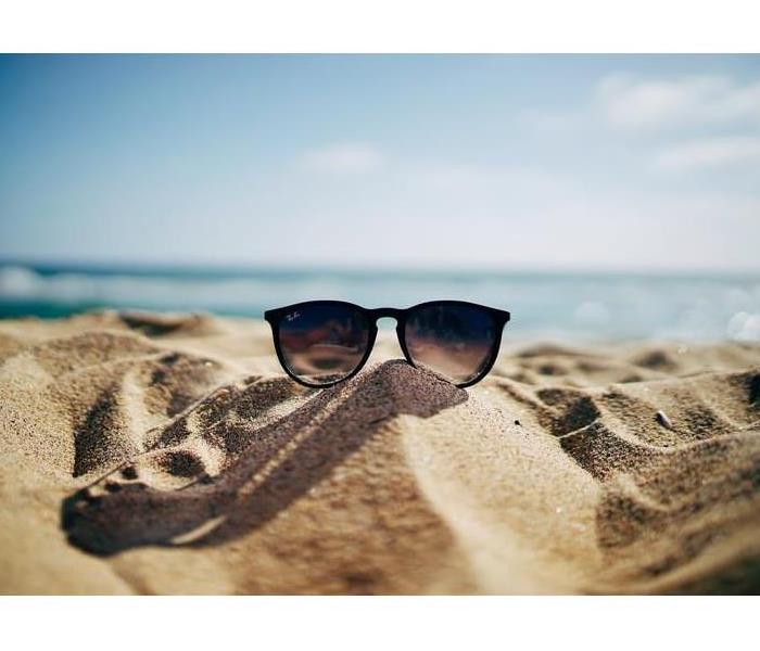 ocean, beach, and sunglasses